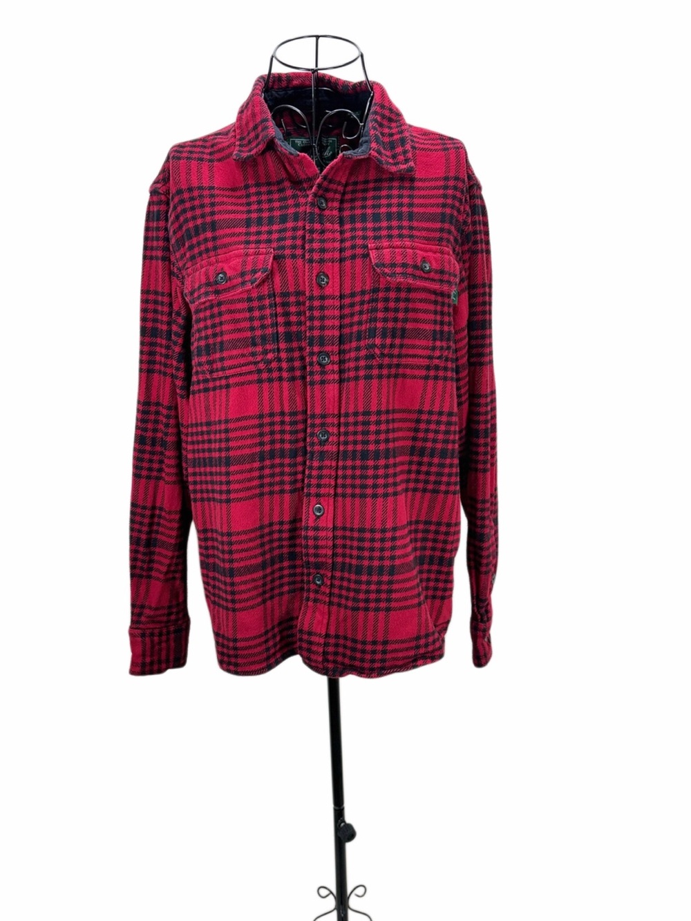 Woolrich Men’s Medium Red Black Plaid Flannel Shirt Jacket